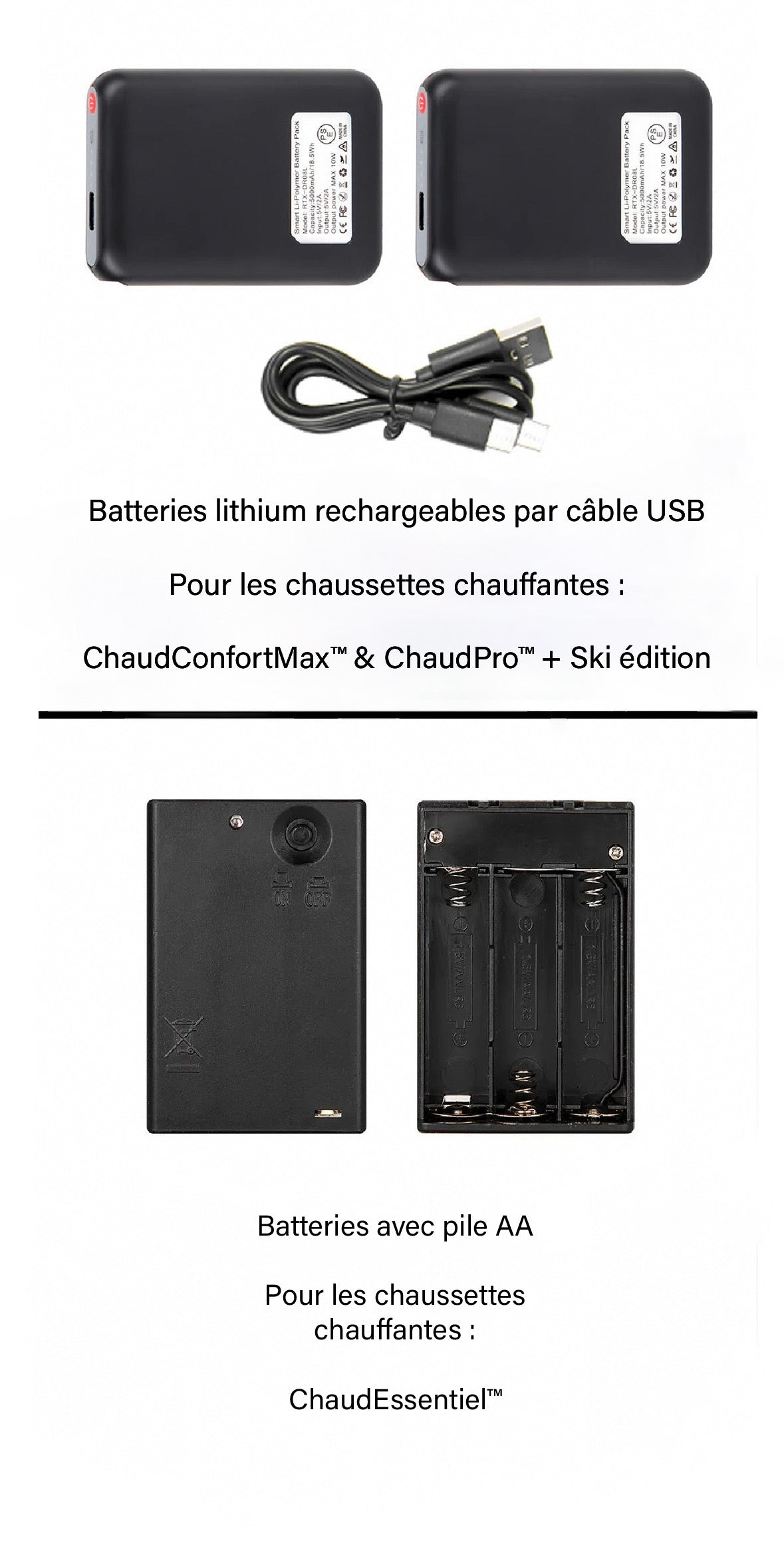 🧦 Chaussettes Chauffantes Rechargeables 65°C – Chaleur & Confort Tout l’Hiver ❄️