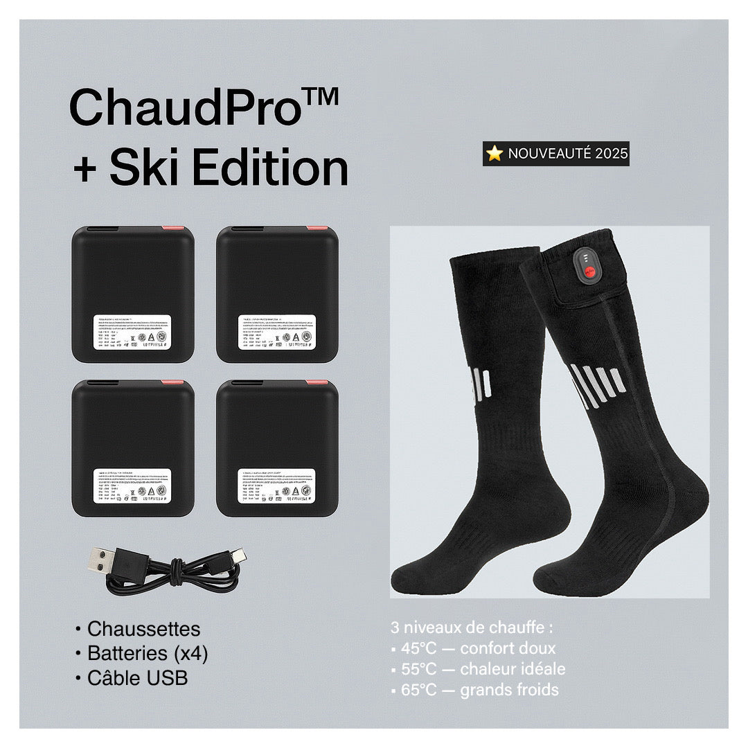 🧦 Chaussettes Chauffantes Rechargeables 65°C – Chaleur & Confort Tout l’Hiver ❄️