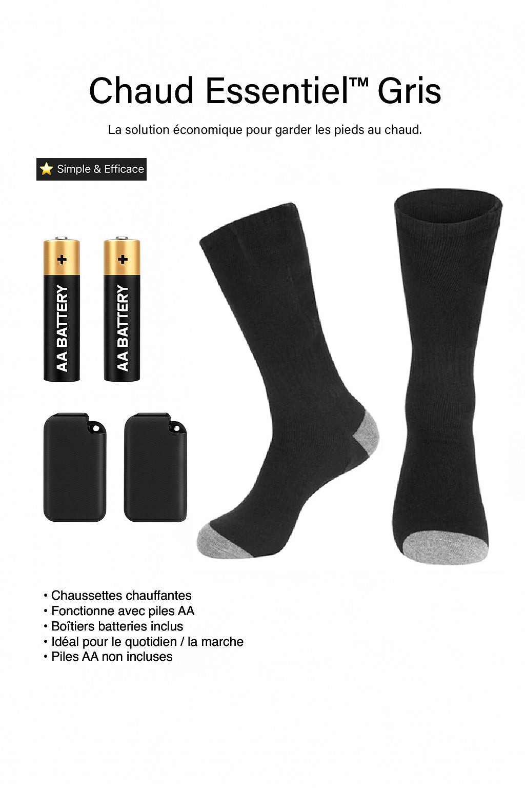 🧦 Chaussettes Chauffantes Rechargeables 65°C – Chaleur & Confort Tout l’Hiver ❄️